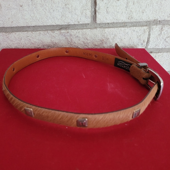 Tan Leather Belt with Silver Buckle - Picture 2 of 8